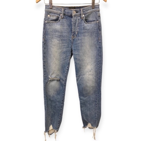 Hudson 26 (US 2) Zoeey High Rise Straight Crop Stretch Distressed Womens Jeans - Picture 2 of 14